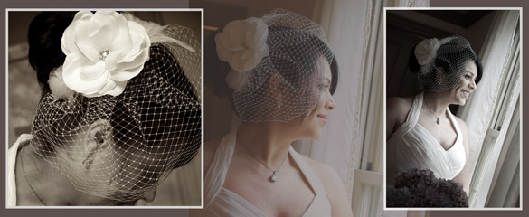 wedding bride birdcage veil